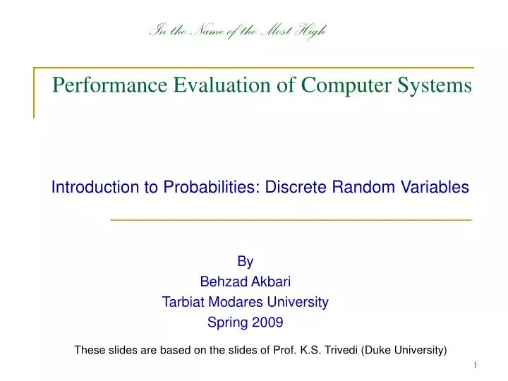 performance evaluation of computer systems