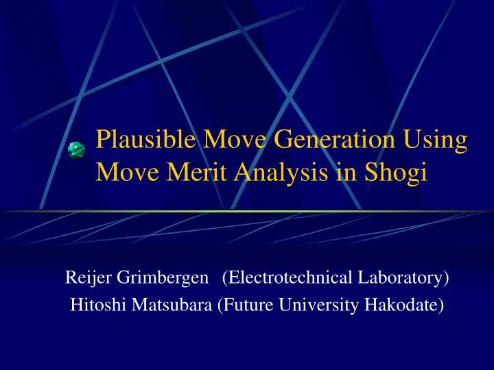plausible move generation using move merit analysis in shogi