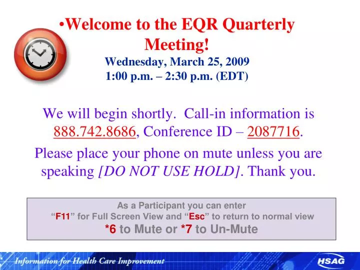 welcome to the eqr quarterly meeting wednesday march 25 2009 1 00 p m 2 30 p m edt
