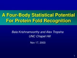 A Four-Body Statistical Potential For Protein Fold Recognition