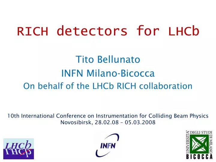 rich detectors for lhcb