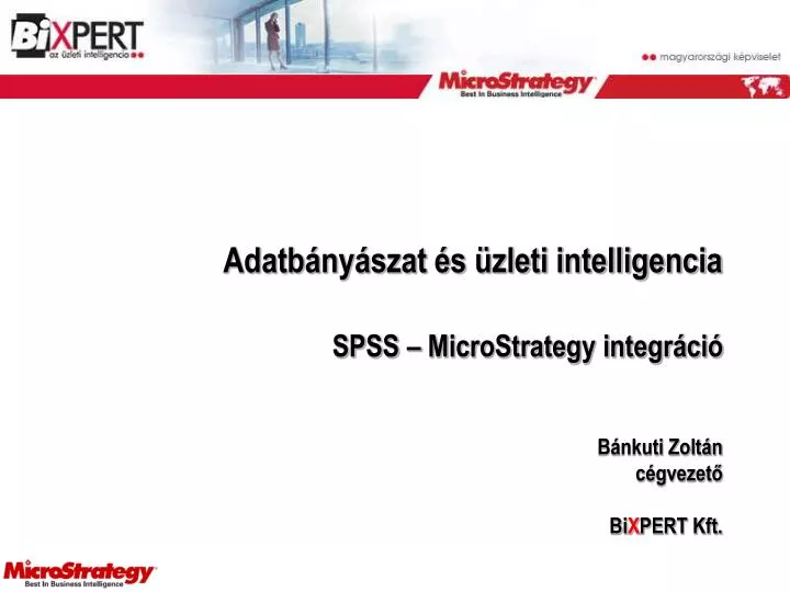 adatb ny szat s zleti intelligencia spss microstrategy integr ci