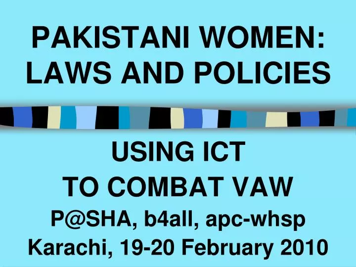 pakistani women laws and policies