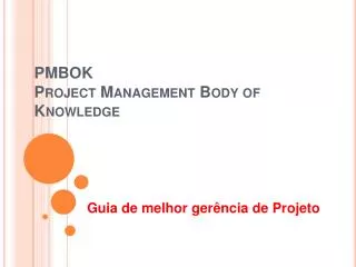 pmbok project management body of knowledge