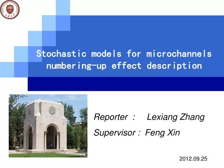 stochastic models for microchannels numbering up effect description