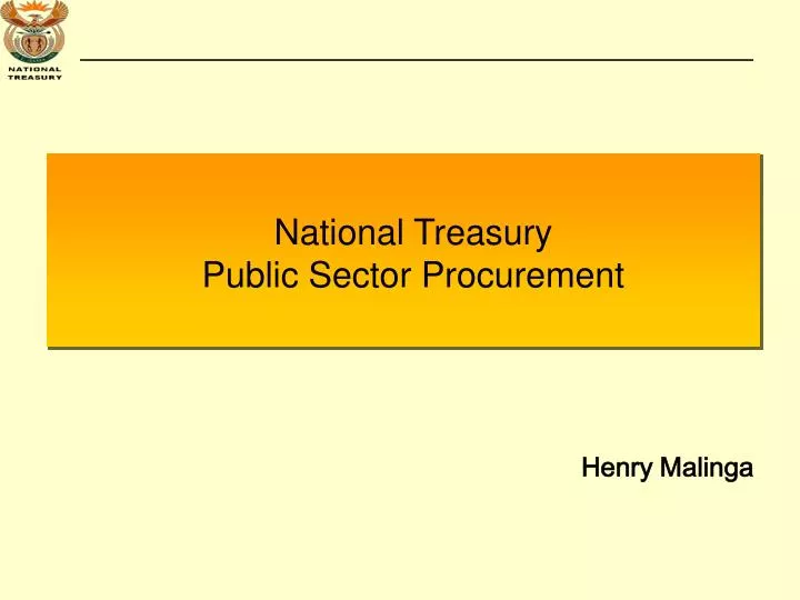national treasury public sector procurement