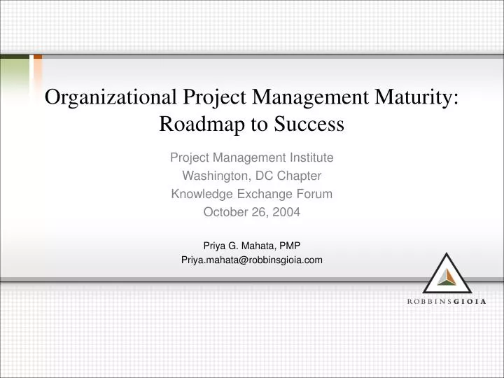 organizational project management maturity roadmap to success