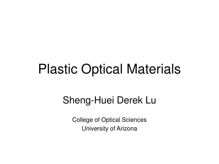 plastic optical materials