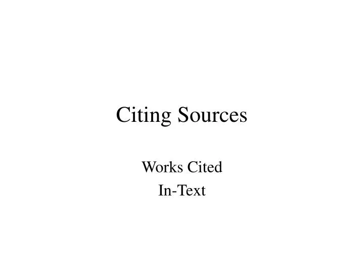 citing sources