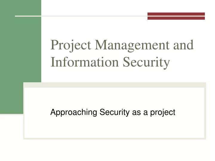 project management and information security