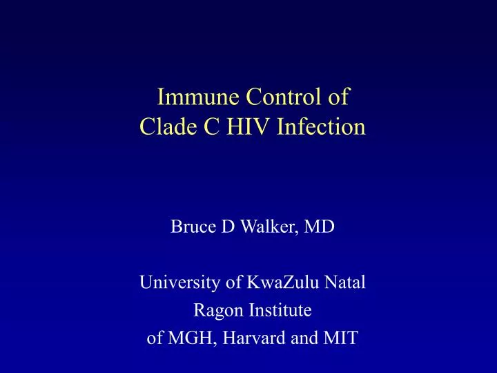immune control of clade c hiv infection