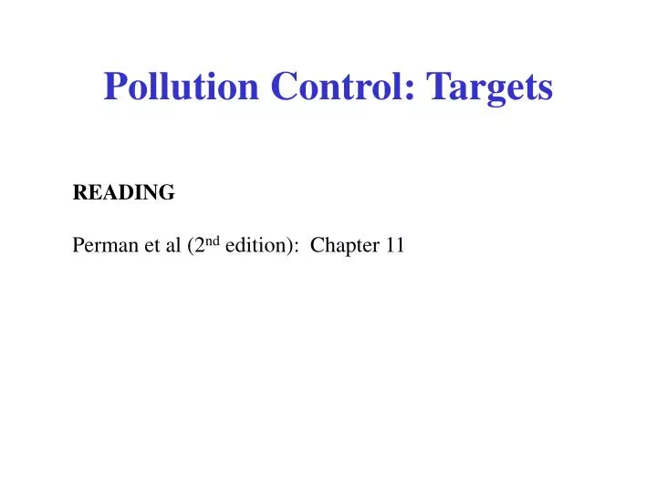 pollution control targets