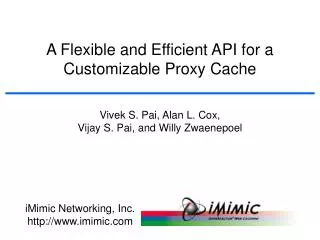 A Flexible and Efficient API for a Customizable Proxy Cache