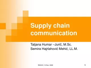 Supply chain communication