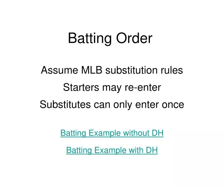 batting order