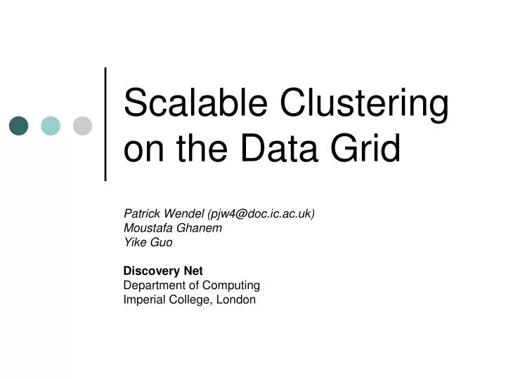 scalable clustering on the data grid