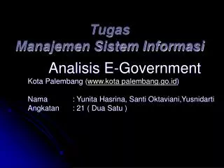 tugas manajemen sistem informasi