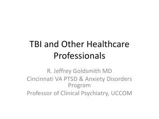 TBI and Other Healthcare Professionals