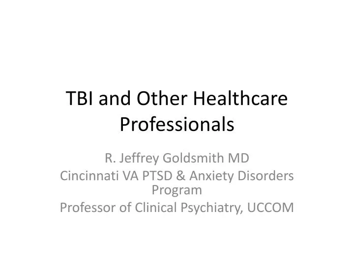 tbi and other healthcare professionals