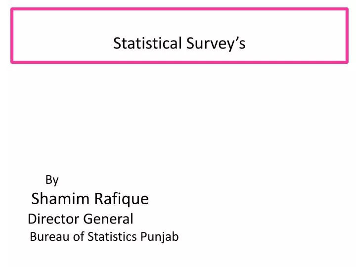 statistical survey s