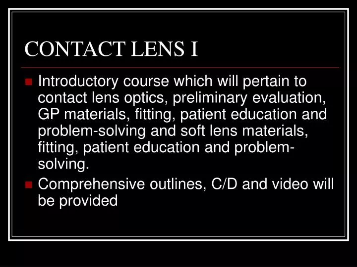 contact lens i