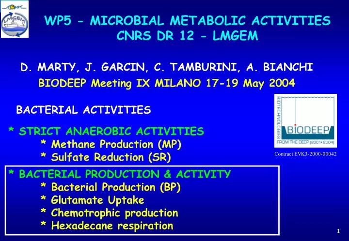 wp5 microbial metabolic activities cnrs dr 12 lmgem