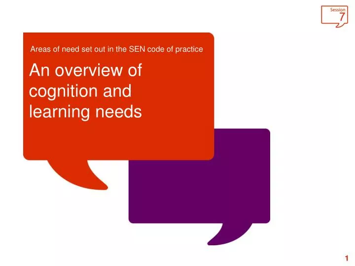 an overview of cognition and learning needs