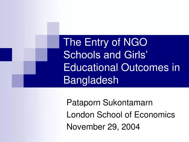 the entry of ngo schools and girls educational outcomes in bangladesh