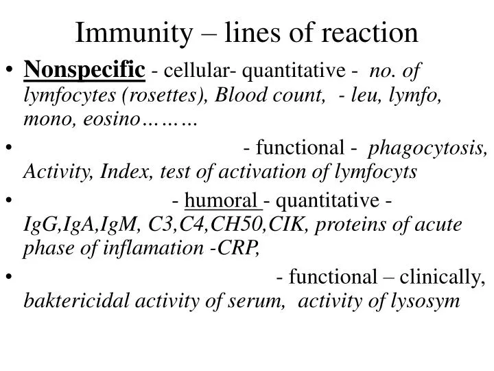 immunity lines of reaction