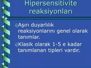 hipersensitivite reaksiyonlar