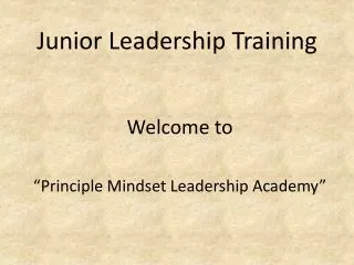 Junior Leadership Training