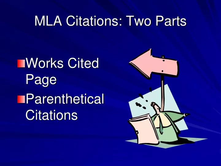 mla citations two parts