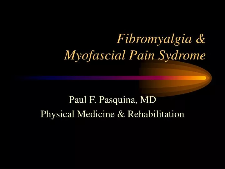 fibromyalgia myofascial pain sydrome
