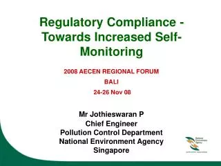 Regulatory Compliance - Towards Increased Self-Monitoring