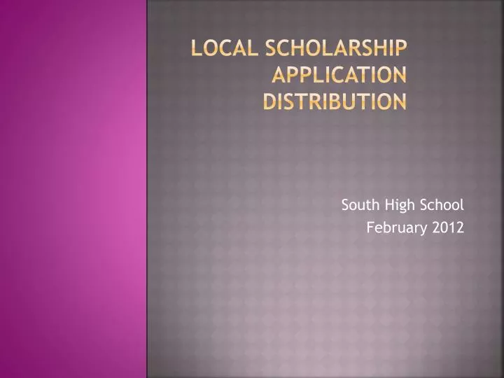 local scholarship application distribution