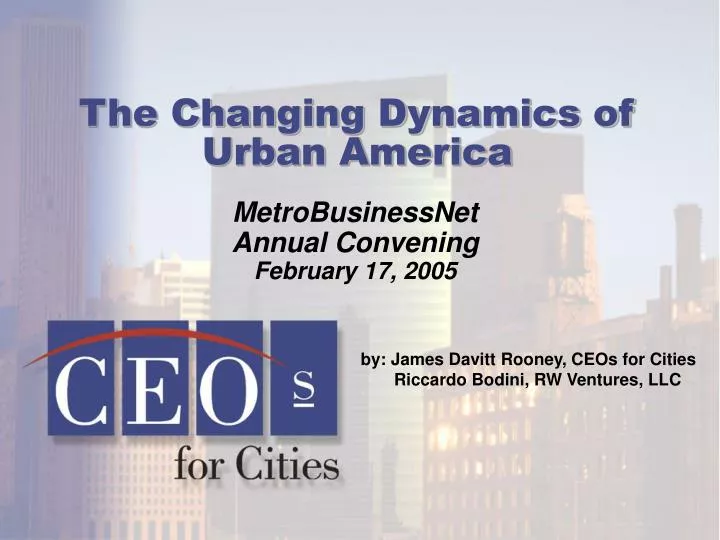 the changing dynamics of urban america