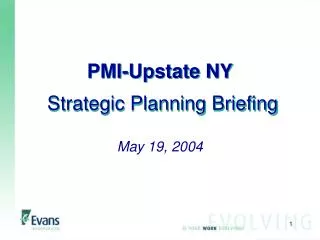 PMI-Upstate NY Strategic Planning Briefing
