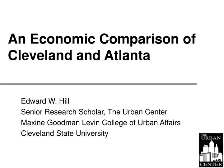 an economic comparison of cleveland and atlanta