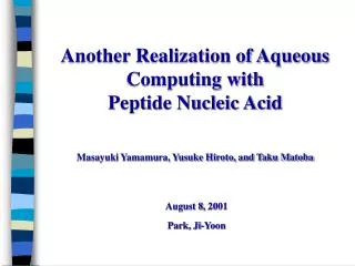 Another Realization of Aqueous Computing with Peptide Nucleic Acid