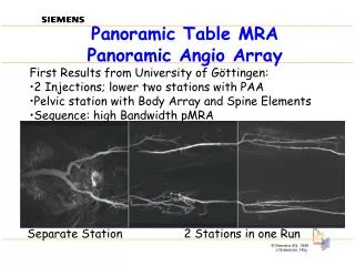 Panoramic Table MRA Panoramic Angio Array