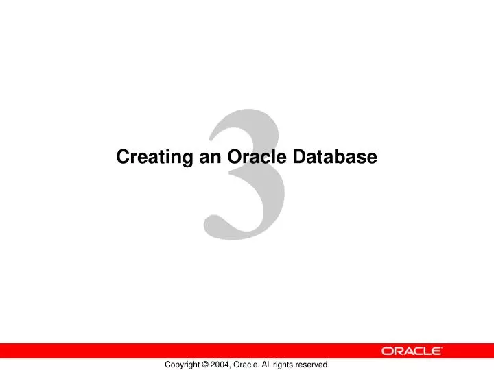 creating an oracle database