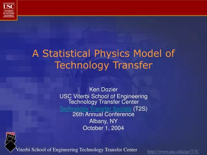 a statistical physics model of technology transfer
