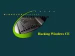Hacking Windows CE - slide 1