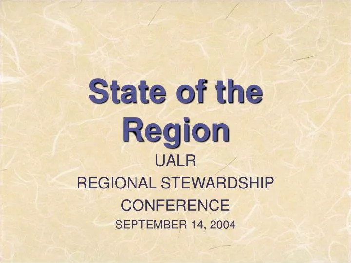 state of the region