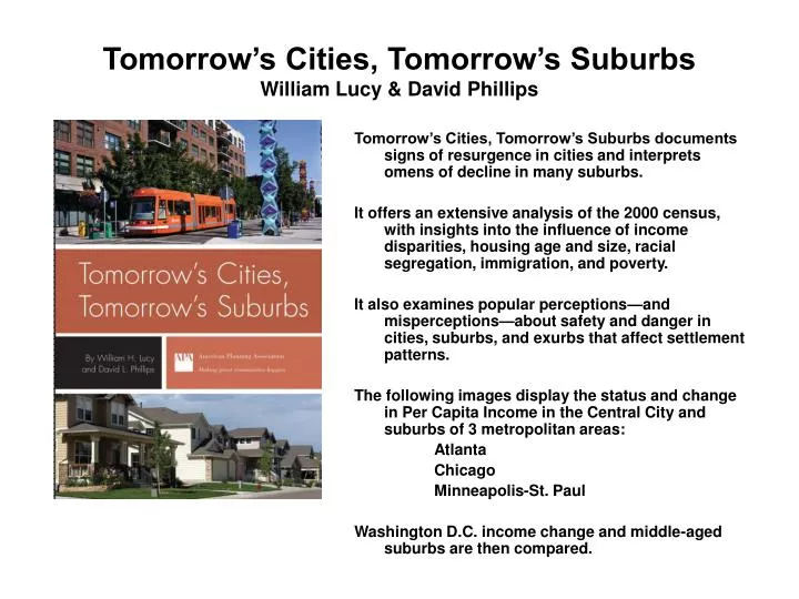 tomorrow s cities tomorrow s suburbs william lucy david phillips