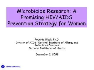 Microbicide Research: A Promising HIV/AIDS Prevention Strategy for Women