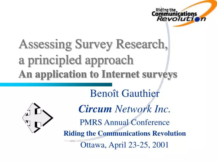 assessing survey research a principled approach an application to internet surveys