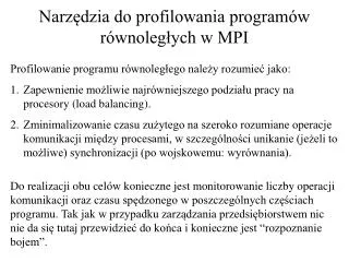 narz dzia do profilowania program w r wnoleg ych w mpi
