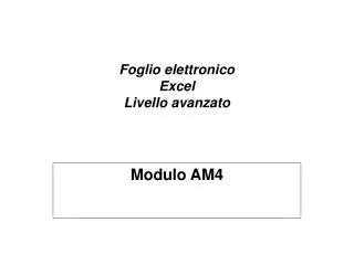 foglio elettronico excel livello avanzato