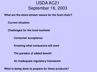 USDA AC21 September 16, 2003